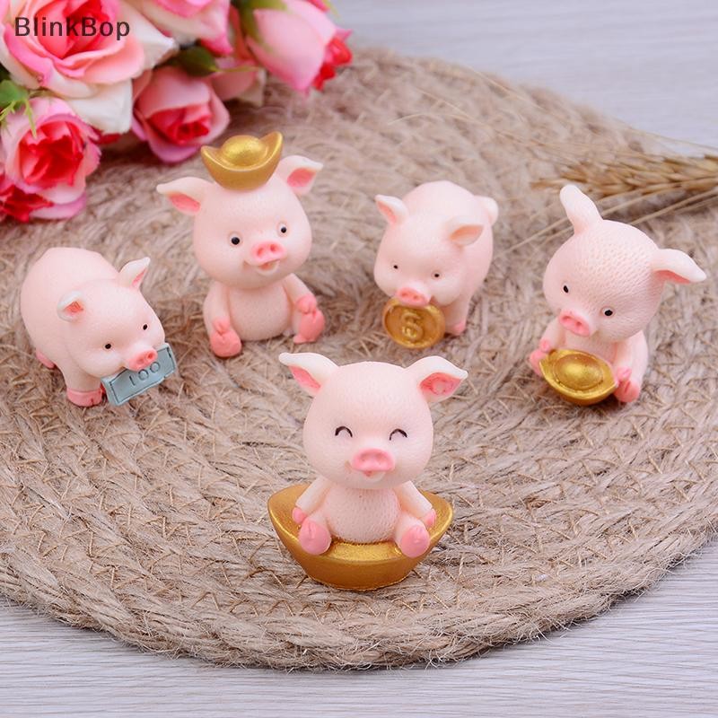 ใหม่ 5 ชิ้น/เซ็ตหมูน่ารักสัตว์ขนาดเล็กตกแต่งสวน Diy Fairy ตกแต่งสวนร้อน
