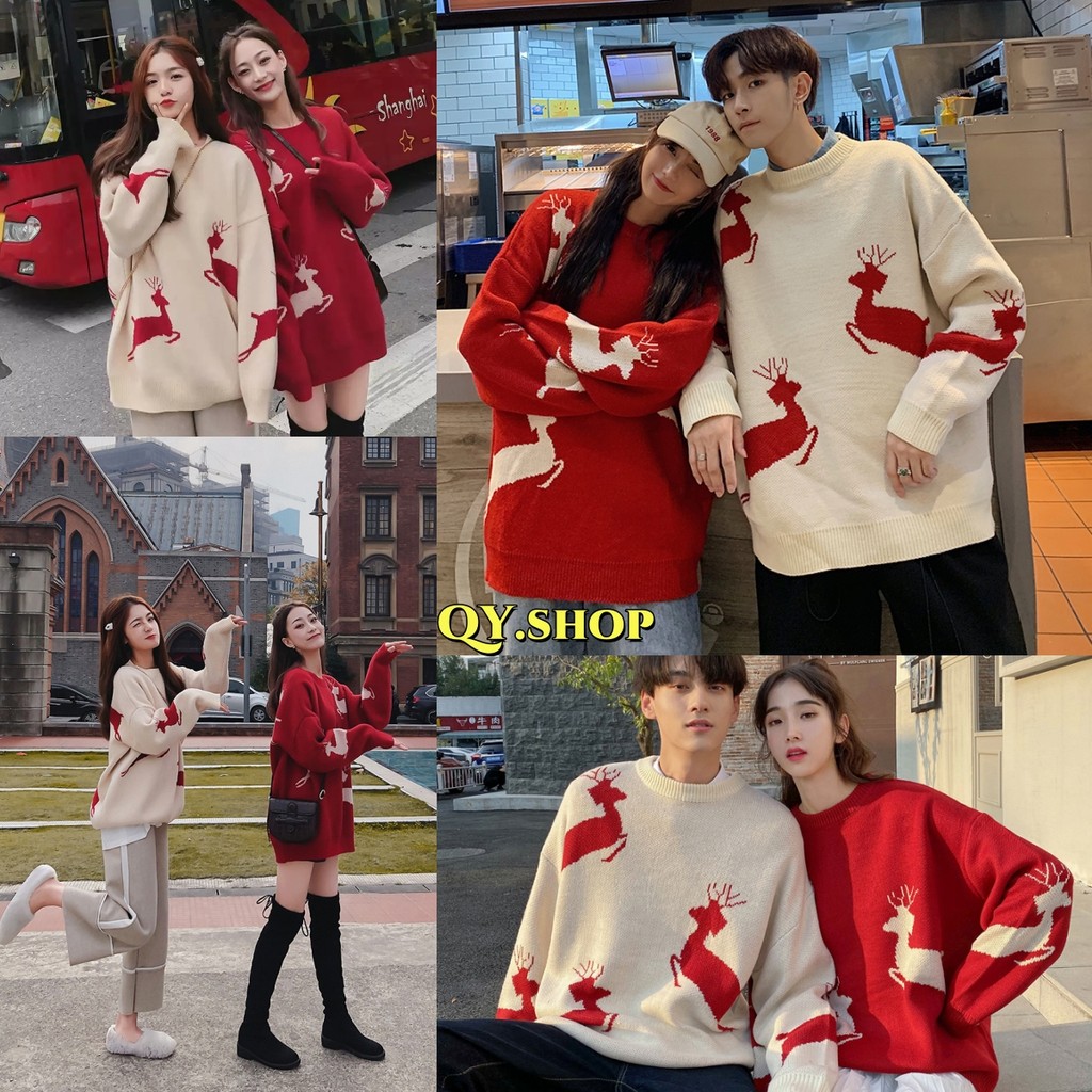 QY.Shop สินค้าราคาพิเศษ เสื้อแขนยาว ลายคริสต์มาส คอกลม หลายลายให้เลือก "9653" -C