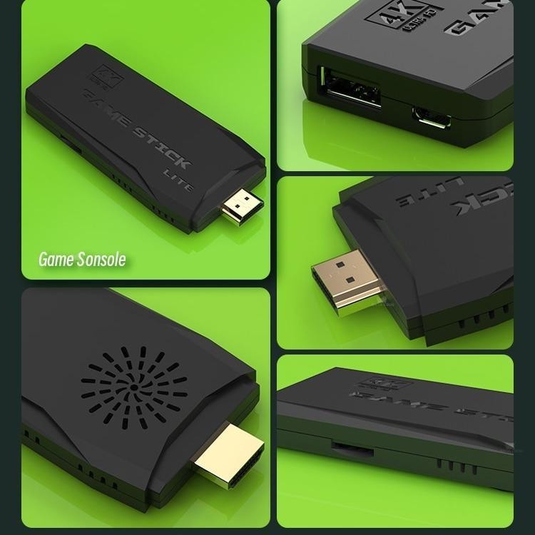จอยเกมวิดีโอคอนโซล Retro TV Console 64G พร้อม 20000 เกม รองรับ 4K HDTV Game Stick คอนโทรลเลอร์ไร้สาย AV/HDMI