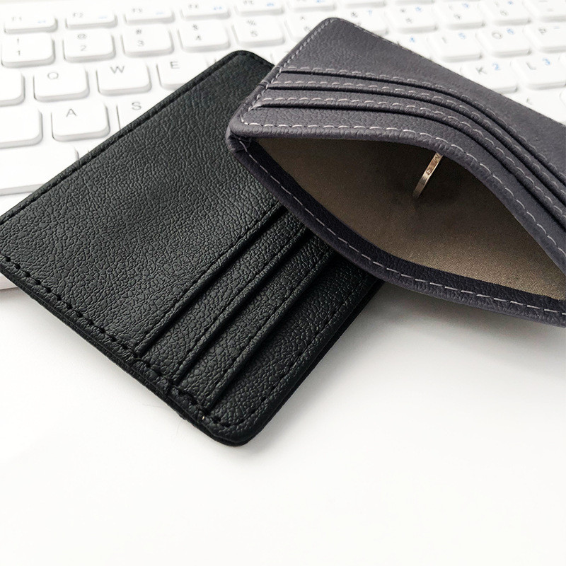 ช่องใส่การ์ดหลายช่อง Ultra-thin Card Holder RFID Anti-theft Degaussing pu Card Holder ขายส่ง NFC Shielded Leather Card Holder