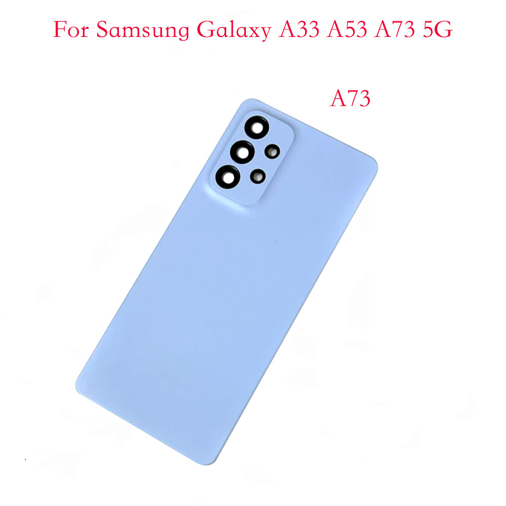 สําหรับ Samsung Galaxy A33 A53 A73 5G แบตเตอรี่ฝาหลัง A336 A536 A736 ด้านหลังแผงฝาปิด Adhsive เลนส์กล้อง
