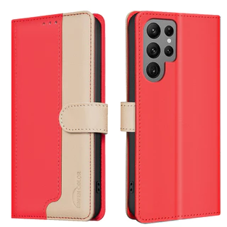 เคส Case for Samsung Galaxy S26 Ultra S25 Edge S24 S23 FE S22 S21 Plus S21+ S22+ S23+ S24+ S25+ S26+ 5G เคสโทรศัพท์หนังฝาพับพร้อมช่องใส่บัตรสําหรับ Splice Color PU Faux Leather Flip Cover Magnetic Wallet With Card Slots Soft TPU Shell ซองมือถือ BF33