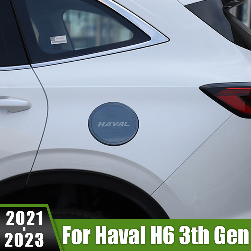 สําหรับ Haval H6 3rd Gen 2021 2022 2023 GT DHT-PHEV สแตนเลสรถภายนอกน้ํามันแก๊สการใช้ถังตกแต่งฝาครอบส