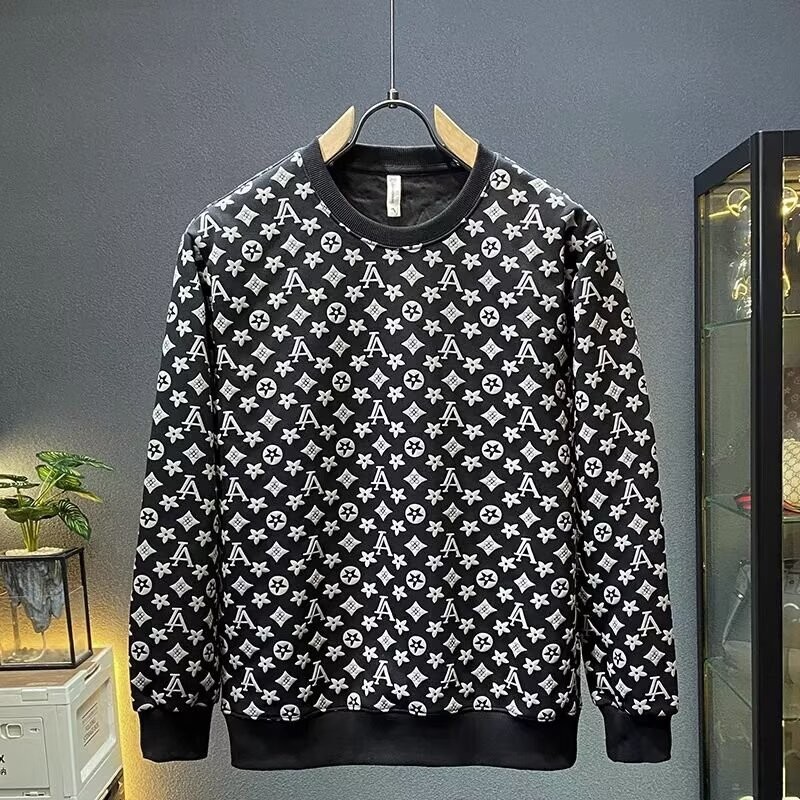 LV 2024 ใหม่ผู้ชาย เลเวล ทั้งหมด พิมพ์เสื้อกันหนาวหรูหราแขนยาวแฟชั่นลําลองเสื้อยืด