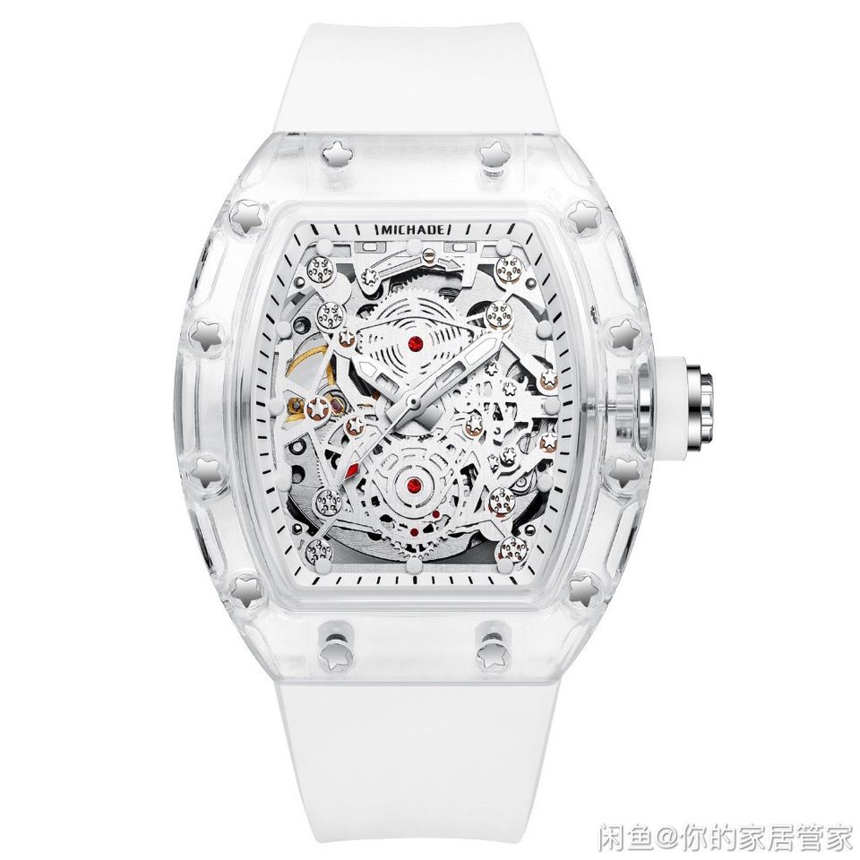 ((คลังสินค้าพร้อม) Bugatti Transparent Richard Hollow Automatic Mechanical Watch Fashion Barrel Mill