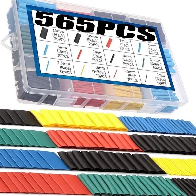 565/800ชิ้น ท่อหดความร้อน2: 1คละการเชื่อมต่อไฟฟ้าสายไฟห่อหดสายเคเบิ้ล