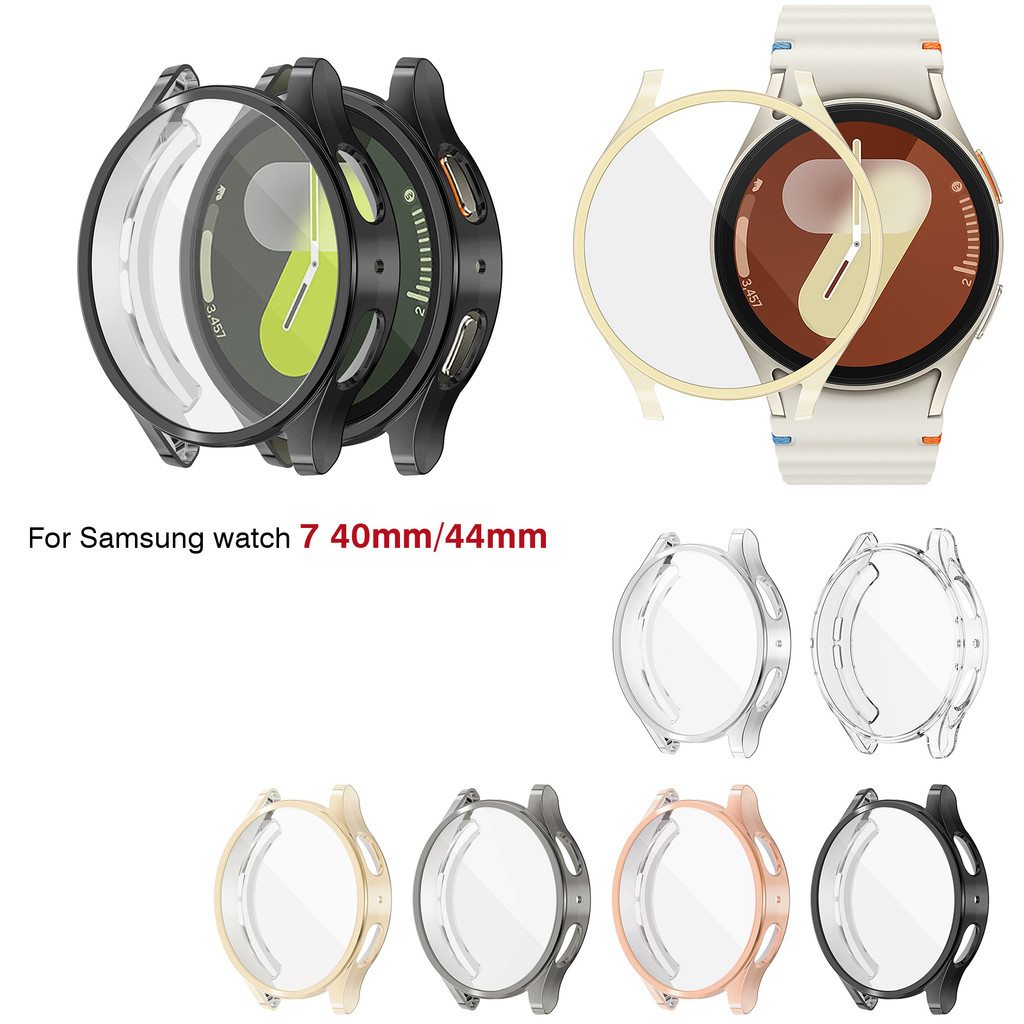 เคส TPU สําหรับ Samsung Galaxy Watch 7 40 มม.44 มม.Watch7 Soft Plated Shiny Slim Full Cover