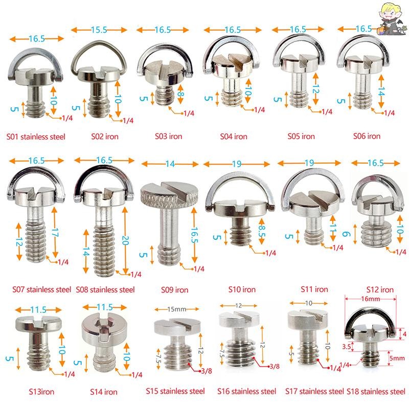 [CL] สกรูอะแดปเตอร์แผ่นปลดเร็ว 1/4 นิ้ว D-Ring ขาตั้งกล้องสกรู Moung สกรูอะแดปเตอร์สําหรับกล้องกล้องวิดีโอขาตั้งกล้อง Monopod QR Quick Release แผ่น TH
