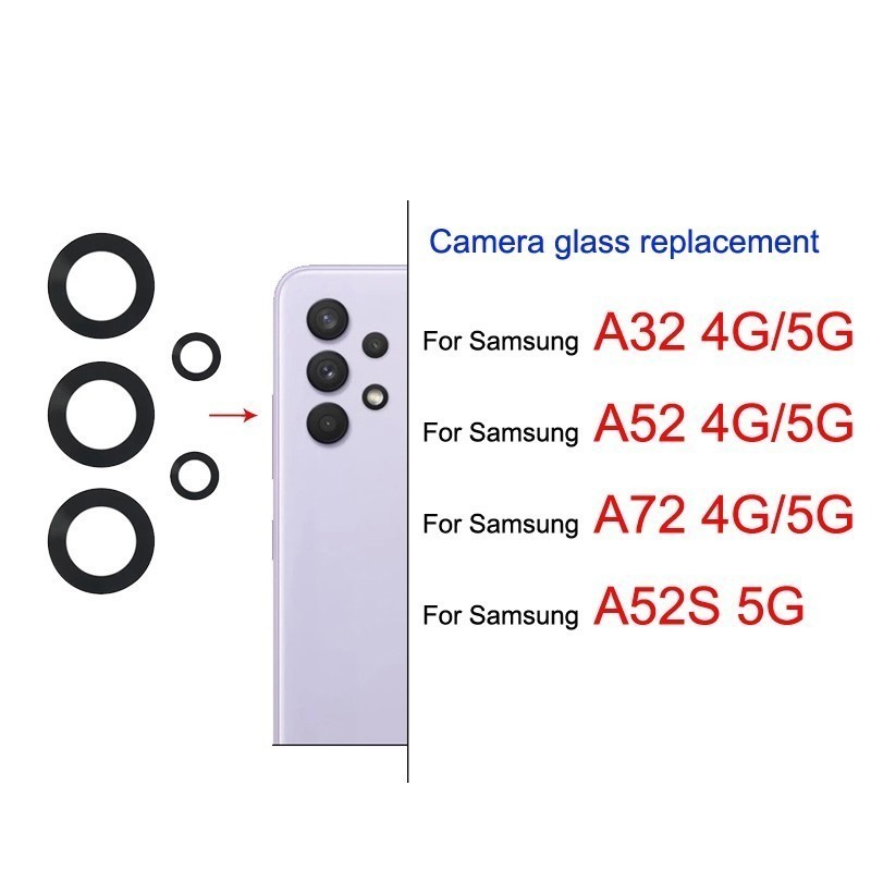เปลี่ยนเลนส์กล้องด้านหลังสําหรับ Samsung Galaxy A32 A52 A72 A52S 4G 5G