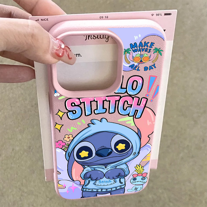 Cool การ์ตูนภาษาอังกฤษ Stitch เคสโทรศัพท์สําหรับ Iphone 15 14 12 13 11 16Pro Max X XS XR XsMax Se2020 7/8 Plus Silicon Soft Case Premium กันกระแทกปกหลัง