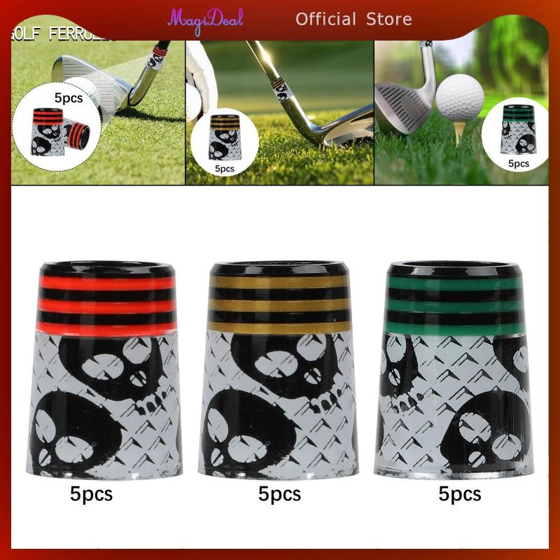 Magideal 5 ชิ้น Golf Ferrules Golf Club Shaft Ferrules ใช้งานได้จริง Golf Club อะไหล่ Club Shafts อุ
