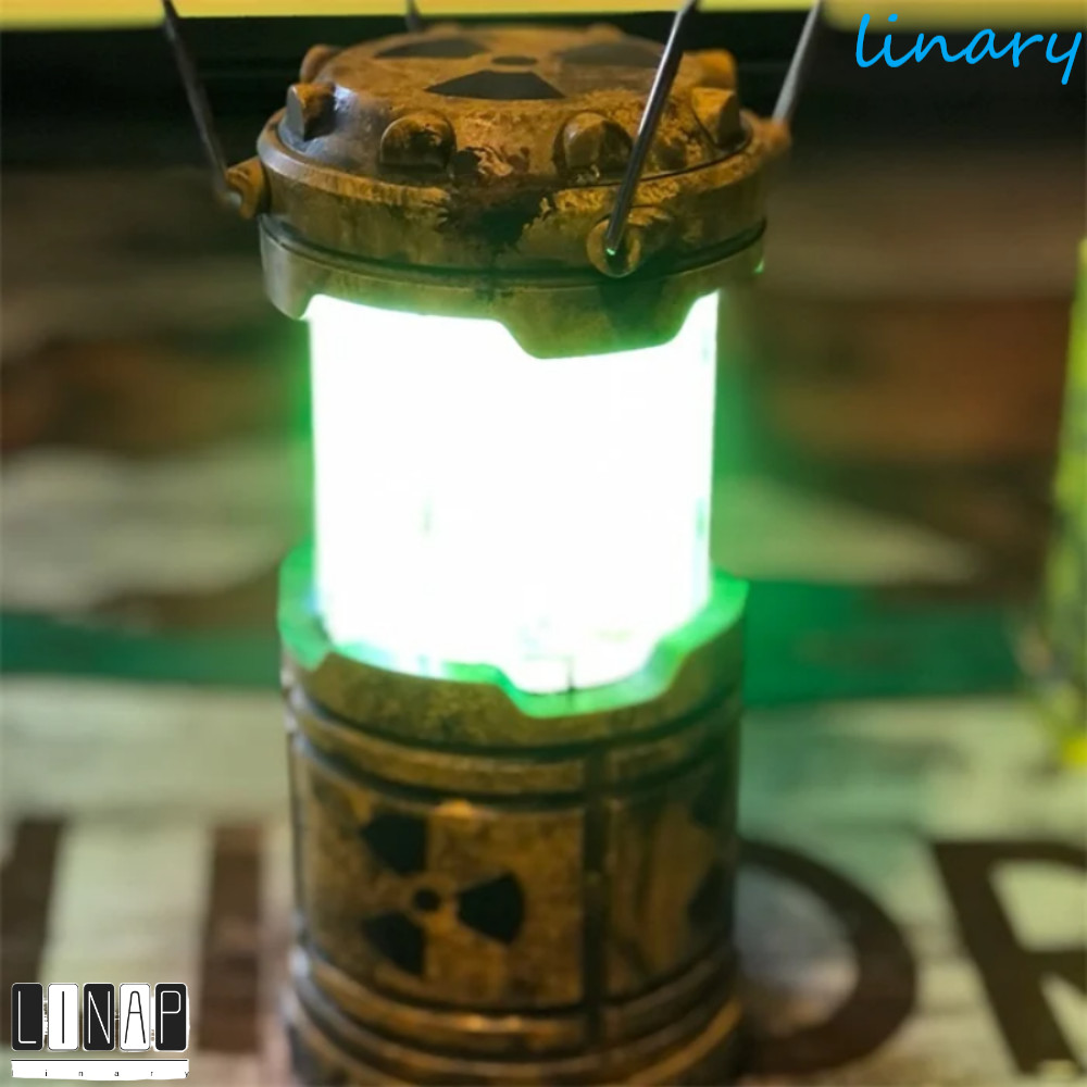 Culinaryhv นิวเคลียร์โคมไฟ Reactor, แบบพกพา Doomsday Mini Handheld Lantern ของเล่น, Nuclear Reaction Push จําลอง Illuminator Night Light Retro Camping โคมไฟผจญภัย