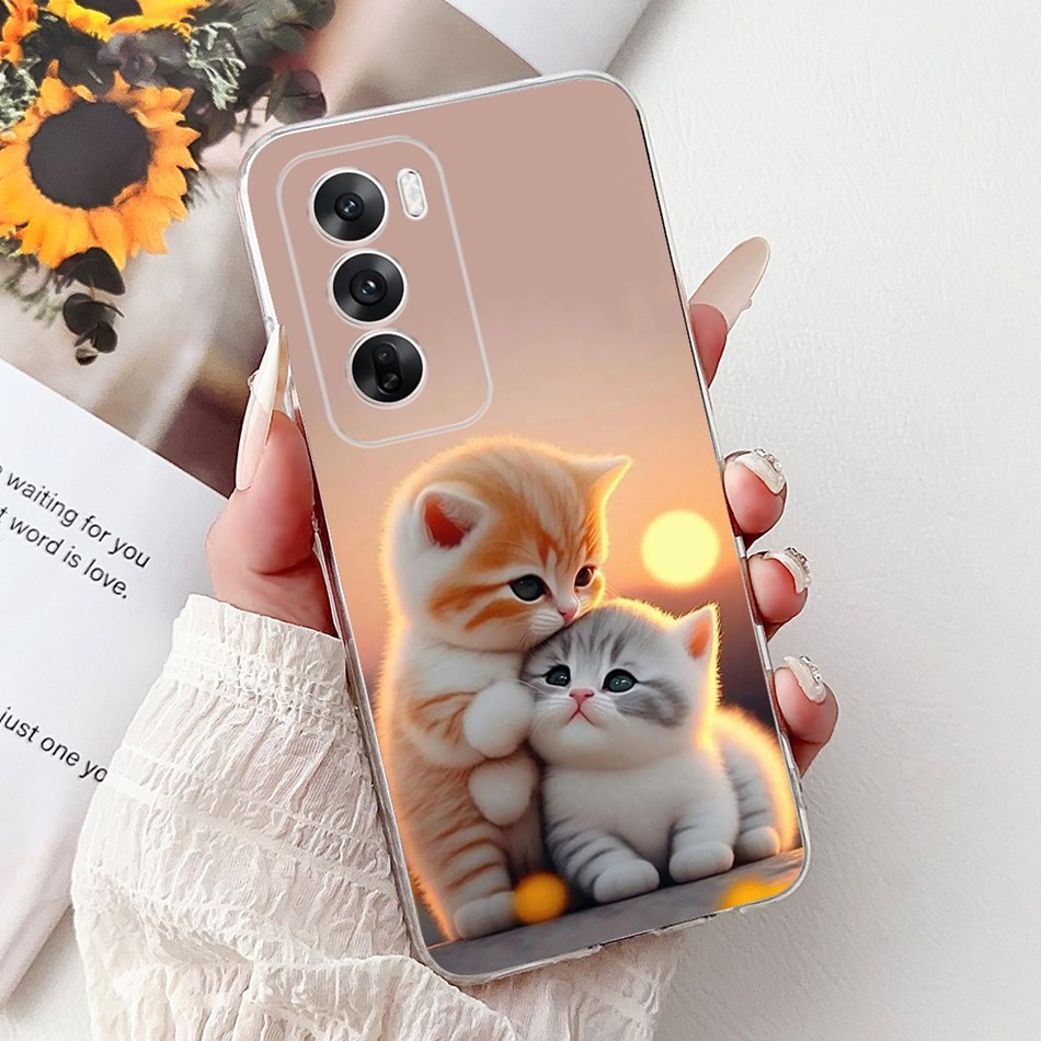 สําหรับ OPPO Reno12 CPH2625 / Reno12 Pro CPH2629 แมวน่ารักผีเสื้อดอกไม้รูปแบบปลอก Reno 12 12Pro 5G ซิลิโคนนุ่ม TPU เคสโทรศัพท์ - รูปที่ 7