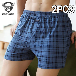 Eaglade 2PCS Boxer Lelaki Cotton 100% Brief for Mens Lingerie Man Stretchable Breathable in SM-8 H08