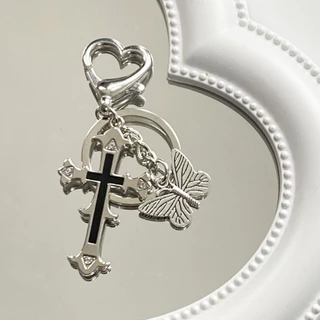 แฟชั่น Y2K Vintage Cross ผีเสื้อโทรศัพท์ Charms KeyChains งานฝีมือกระเป๋าจี้รถของขวัญเครื่องประดับอุปกรณ์เสริม