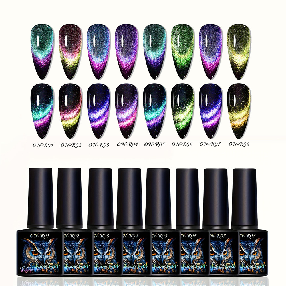 ชุดยาทาเล็บเจล 9D Cats Eye พร้อม Magnetic Stick - เจลยูวีลอกได้ Chameleon Galaxy Effect ยาทาเล็บหอมแ