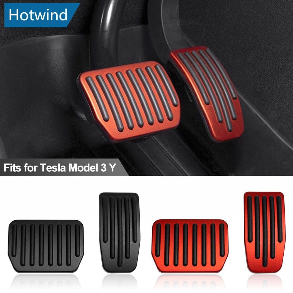 Hw 2 ชิ้นรถเท้าเหยียบ Pads Accelerator เบรคเหยียบ Rest เหยียบอลูมิเนียมอุปกรณ์เสริมสําหรับ Tesla รุ่