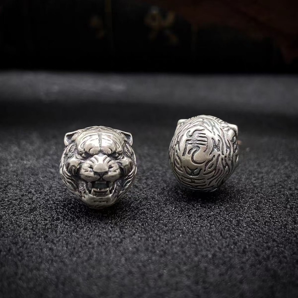 [เหมือนจริง] Tiger King Transfer Bead 925 Silver Zodiac Spacer ลูกปัด Wenwan สร้อยข้อมืออุปกรณ์เสริม Star Moon Passion Coconut 4.16