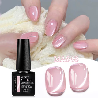 MEET ACROSS 7ml น้ำตาแมกนีติกเจลเล็บ กึ่งถาวร โซคอฟ ยูวีเจล วาร์นิชเล็บ