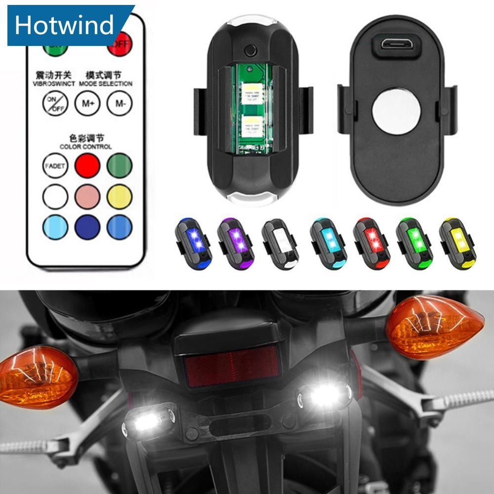 HW รถจักรยานยนต์ Strobe Light การควบคุมไร้สาย USB LED Anti-Collision จักรยาน Night Mini กระพริบไฟเตื