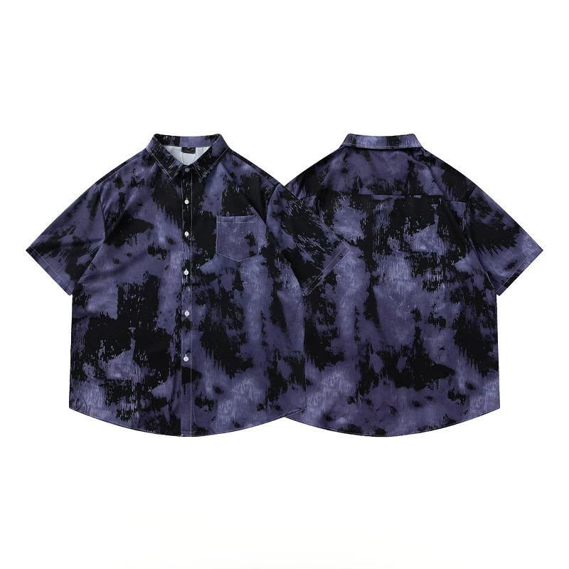 เสื้อแขนสั้นผู้หญิง ลายไล่ระดับสี ลายดอกไม้ ทรงหลวม thumbnail 4