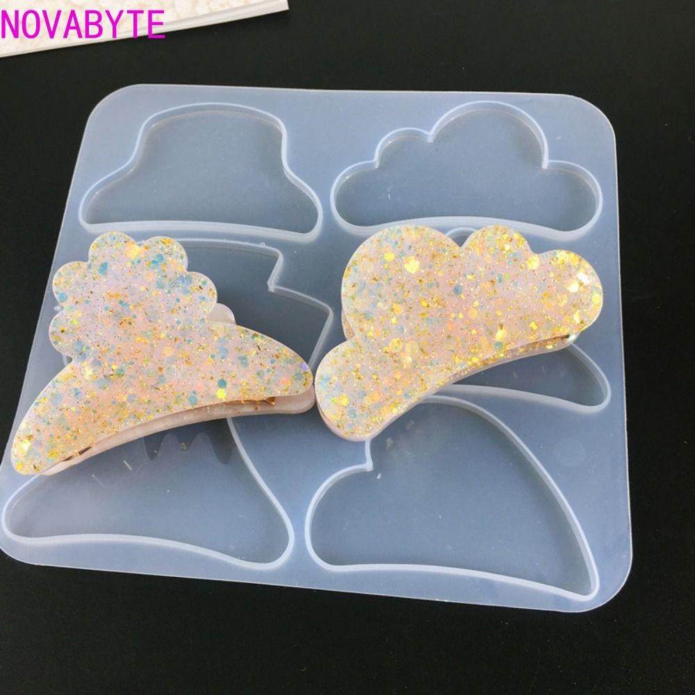 NOVABYTE กิ๊บติดผมแม่พิมพ์เครื่องประดับเพื่อสุขภาพเรซิ่นอีพ็อกซี่ DIY ซิลิโคน Mould