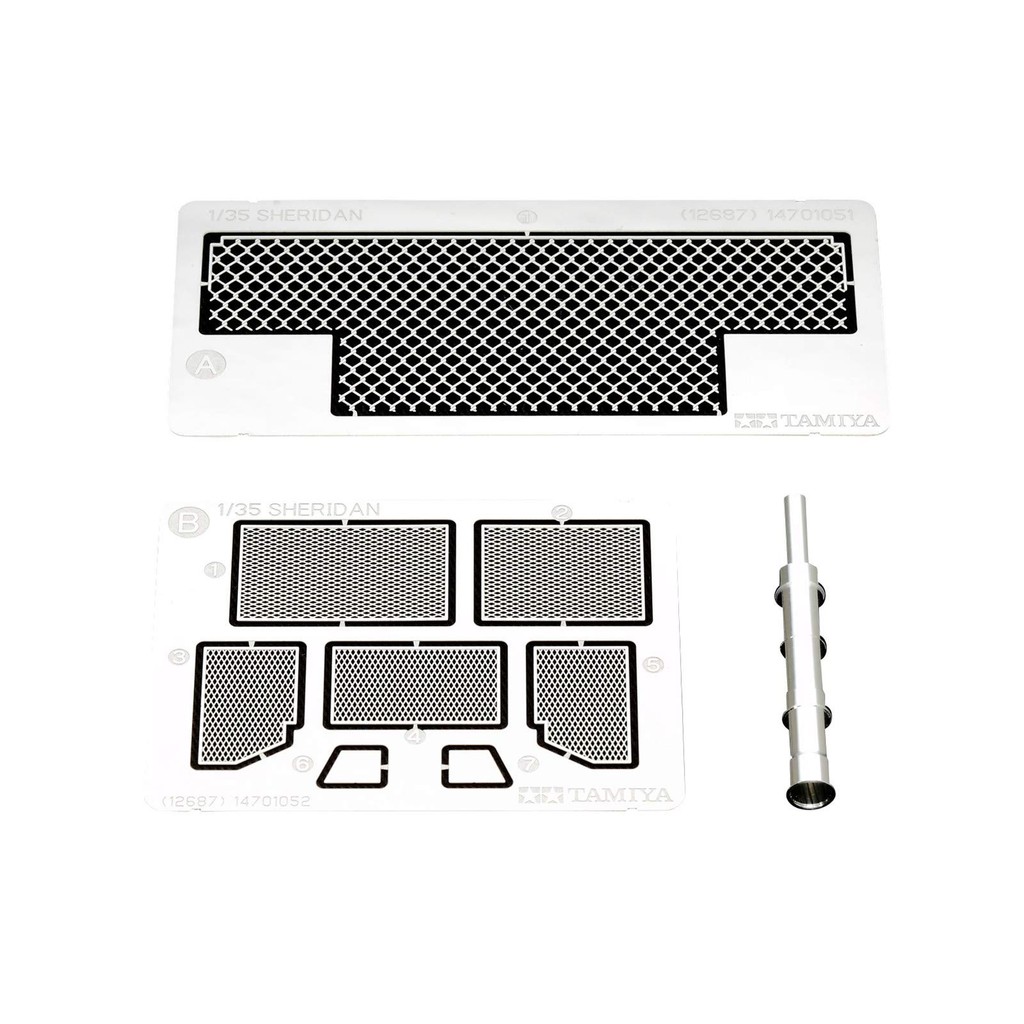Tamiya 1/35 Detail Up Parts Series No.87 U.S. Airborne Tank M551 Sheridan Etched Parts & Metal Barre