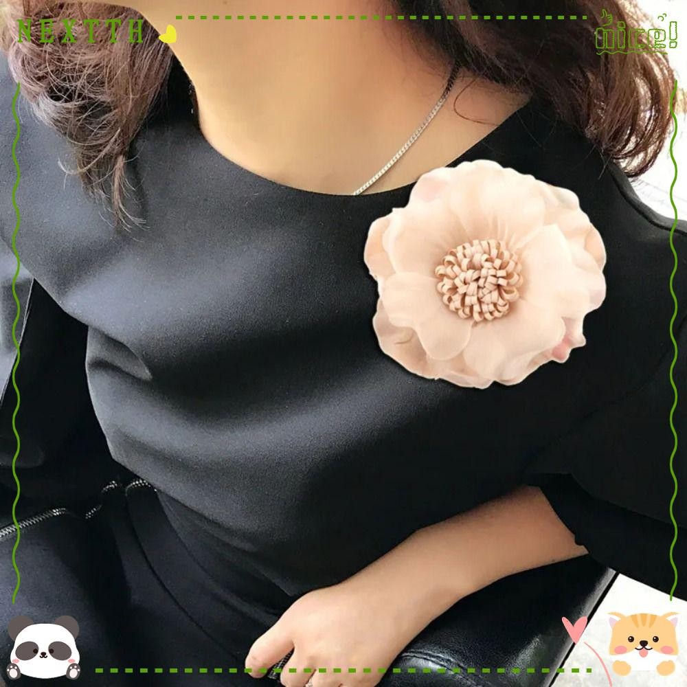 NEXTTH เข็มกลัดลูกไม้เทียม, Camellia Sinensis สีสัน Camellia ดอกไม้เข็มกลัด, แฟชั่นผ้า Art Party เครื่องแต่งกายตกแต่ง Man