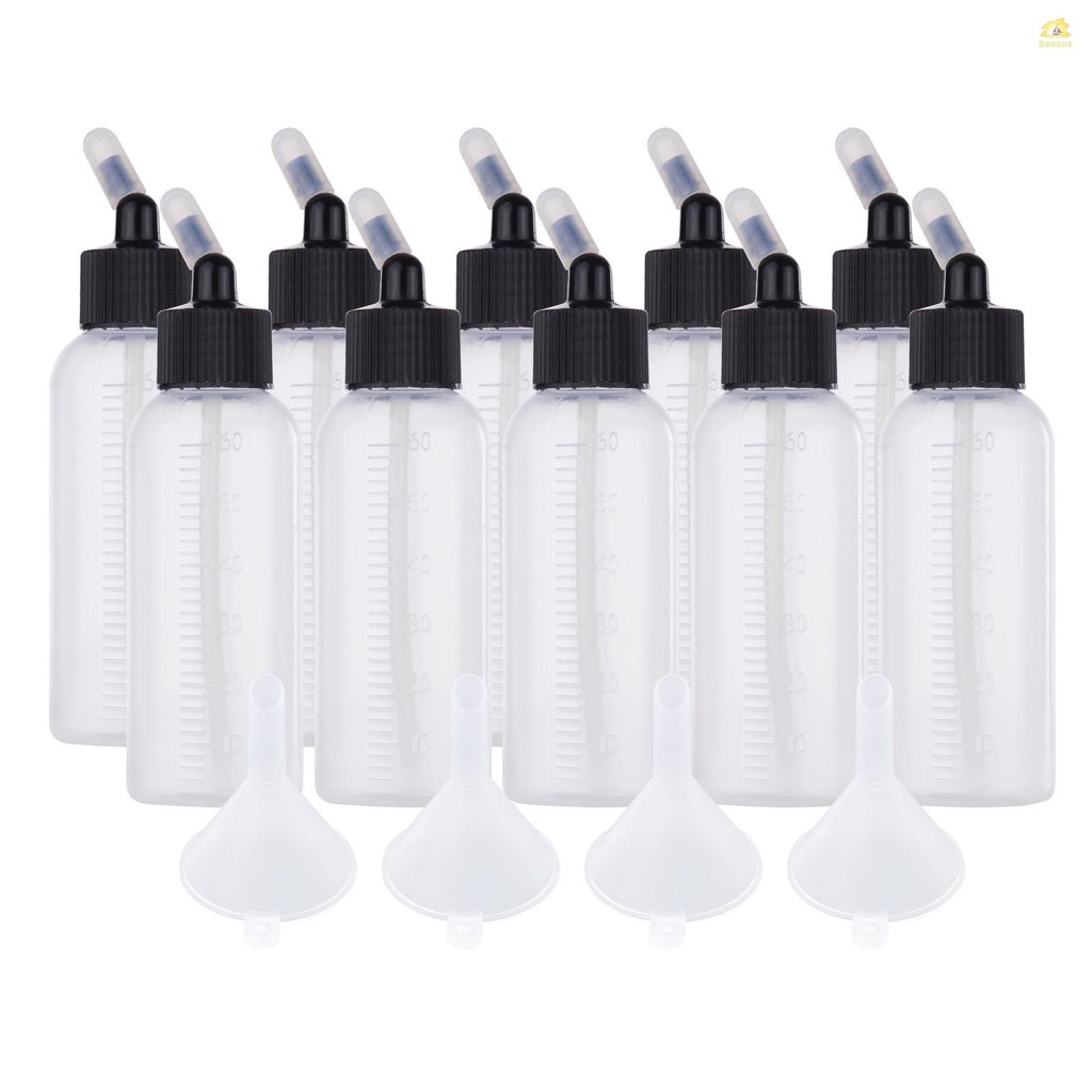 10pcs 65ml Airbrush สีขวด Jars Dual Action Siphon Feed Air แปรง Airbrushing อุปกรณ์เสริม 4 ชิ้นช่องท