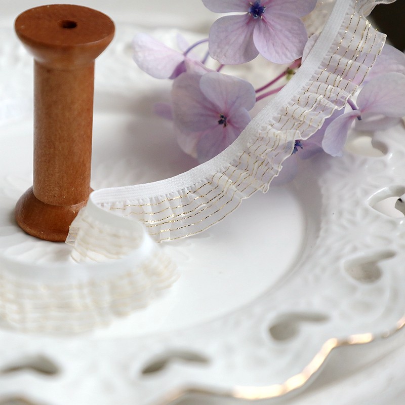 1เมตร2.5เซนติเมตรกว้างจีบสองชั้นยืดหยุ่นลูกไม้แฮนด์เมด ทําเอง เย็บตัดถุงเท้าเสื้อผ้าเด็กอุปกรณ์เสริม - รูปที่ 4