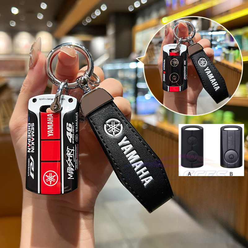 กระเป๋าใส่กุญแจมอเตอร์ไซค์สไตล์สปอร์ต เคสกุญแจพวงกุญแจเหมาะสำหรับ Yamaha Grande Grand Filano Nmax Aerox 155 Xmax 300 ฝาครอบกุญแจรีโมท