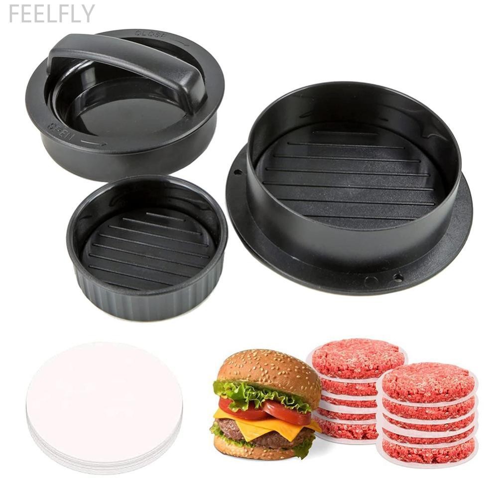 FEELFLY Multi-Size Manual Burger Press ข้าวปั้นแบบพกพา DIY แม่พิมพ์ Non-Stick เป็นมิตรกับสิ่งแวดล้อม