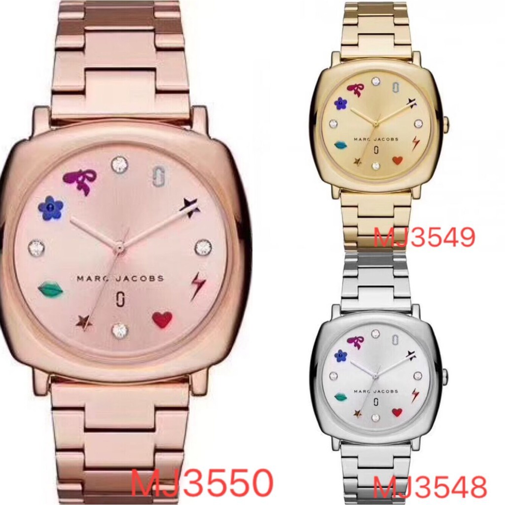 Women's MJ3550 MJ3549 MJ3548 34mm Square Steel Strip Quartz Watch