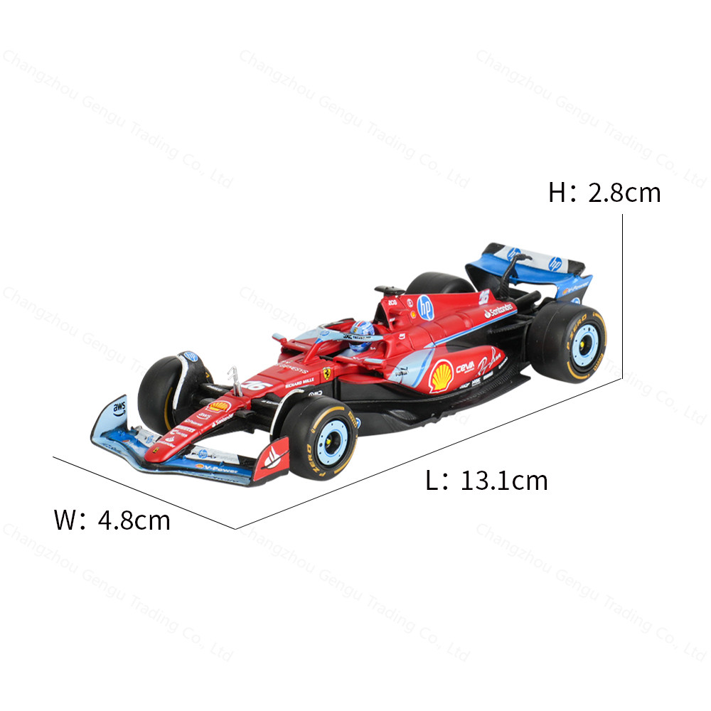 Bburago 1:43 2024 Ferrari SF24 Miami GP F1 รถสูตร Die Cast ยานพาหนะสะสมของเล่นแข่งรถกล่องอะคริลิค - รูปที่ 2
