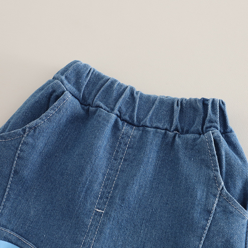 ฤดูร้อนใหม่เด็กชายเสื้อผ้าชุดลําลองการ์ตูนแขนสั้นเสื้อยืดกางเกงขาสั้นผ้ายีนส์2ชิ้น/เซ็ตเด็กวัยหัดเดินแฟชั่นเด็ก ชุดวอร์ม 0-5ปี - รูปที่ 4