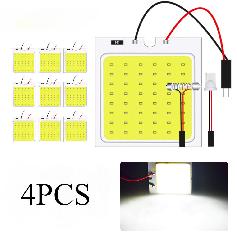 4PCS ภายในรถอ่าน Led T10 BA9S COB W5W C5W 24/36/48SMD ตัวเลือกไฟเพดานโคมไฟโดมหลายสี