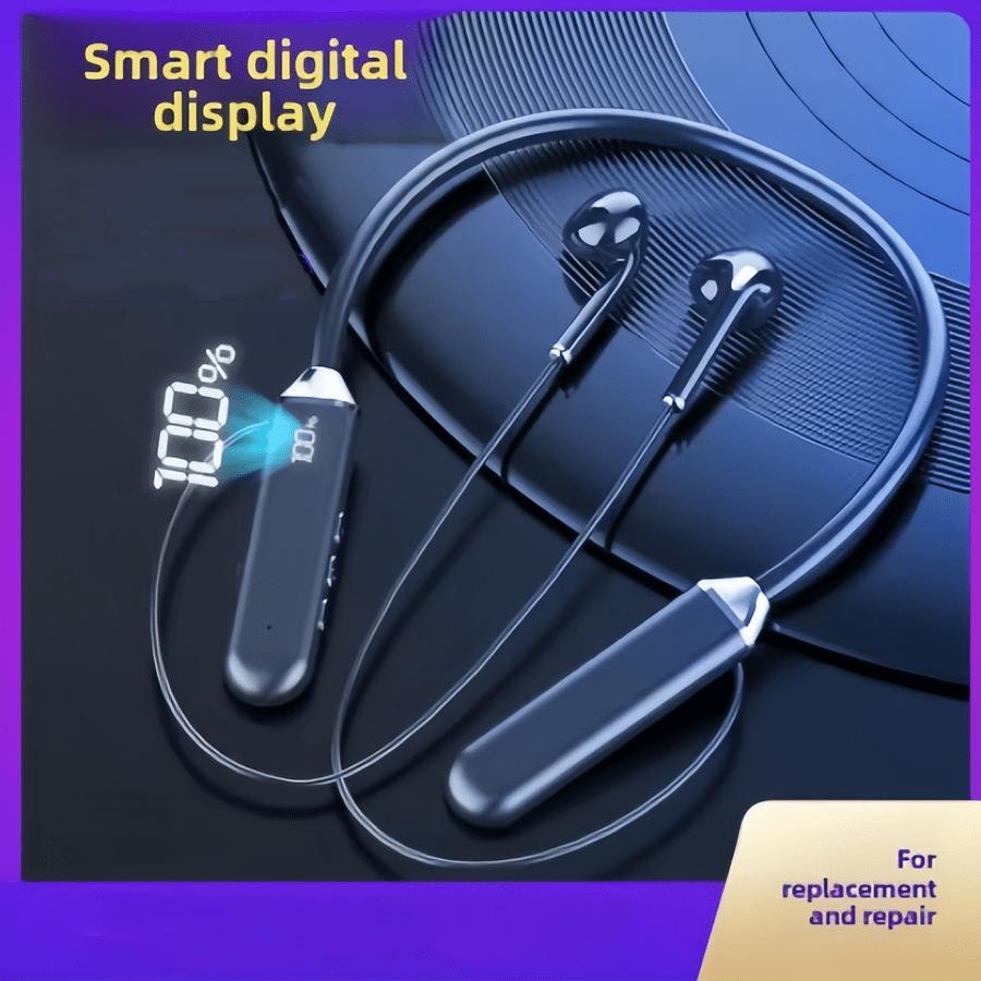 หูฟังแม่เหล็ก ง18 ไร้สายหูฟังแบบคล้องคอกีฬากันน้ําบลูทูธ5.3ชุดหูฟังพร้อมไมโครโฟน Sd การ์ด