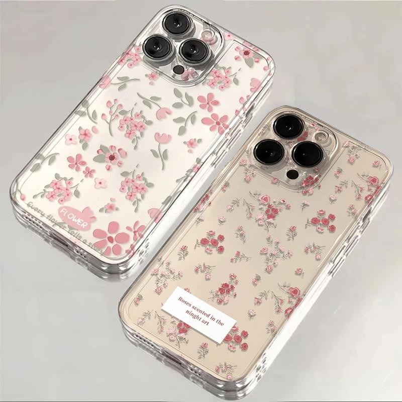 ดอกไม้สดดอกไม้สําหรับoppo Reno 11 12 12F 11FA3X A3 Pro A60 A79 A78 A58 A38 A35 กรณีเกาหลีซิลิโคนนุ่มโปร่งใส