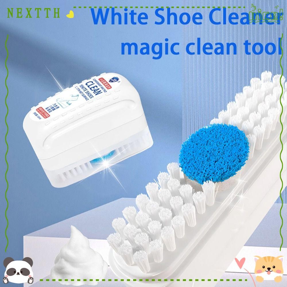 Nextth แปรงรองเท้า, ฟองน้ํารองเท้า Dirt Remover รองเท้าสีขาวทําความสะอาด, นํากลับมาใช้ใหม่ด้วยฟองน้ําเช็ด 100ml อุปกรณ์เสริมรองเท้าคราบทําความสะอาดบ้าน