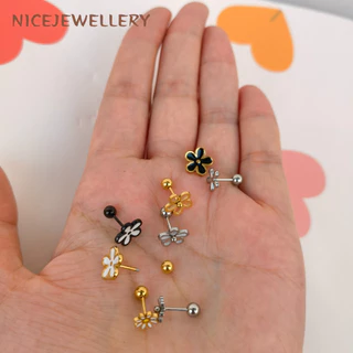 ต่างหูดอกไม้ 20G กระดูกอ่อน Tragus เจาะ 1 PC 316L สแตนเลสสตีลหู