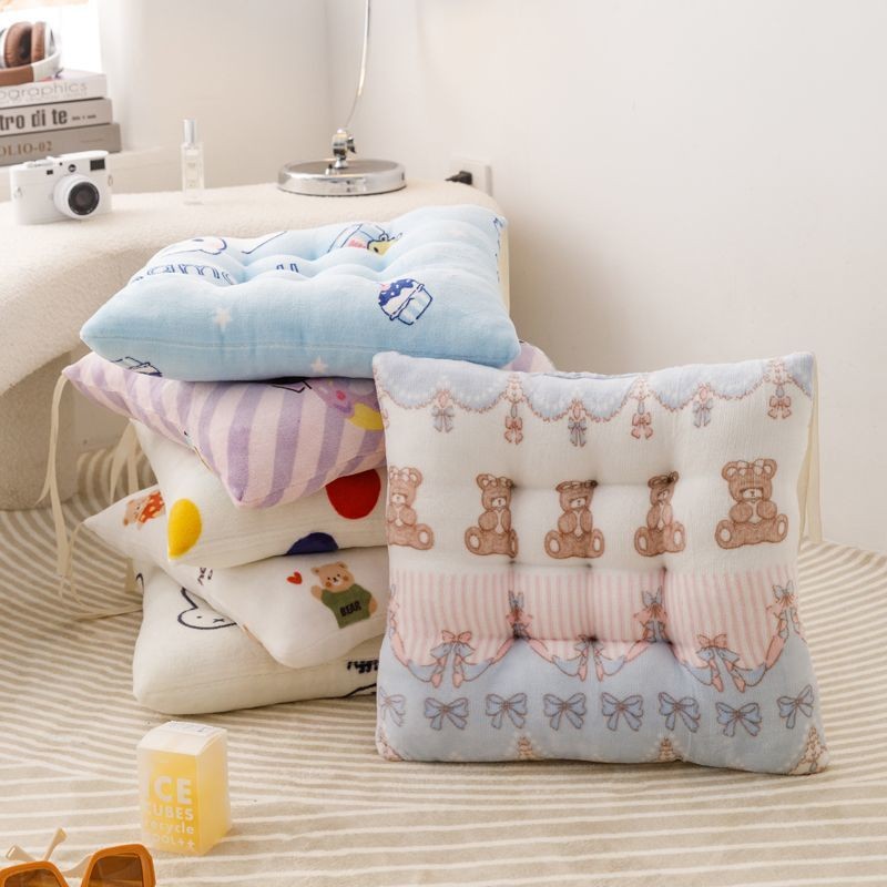 เบาะรองนั่ง ขนาด40x40cm เบาะรองนั่งทรงสีเหลี่ยม สีสันสดใส หนานุ่มนั่งสบาย ลายการ์ตูนน่ารัก สําหรับตกแต่งบ้าน - รูปที่ 4