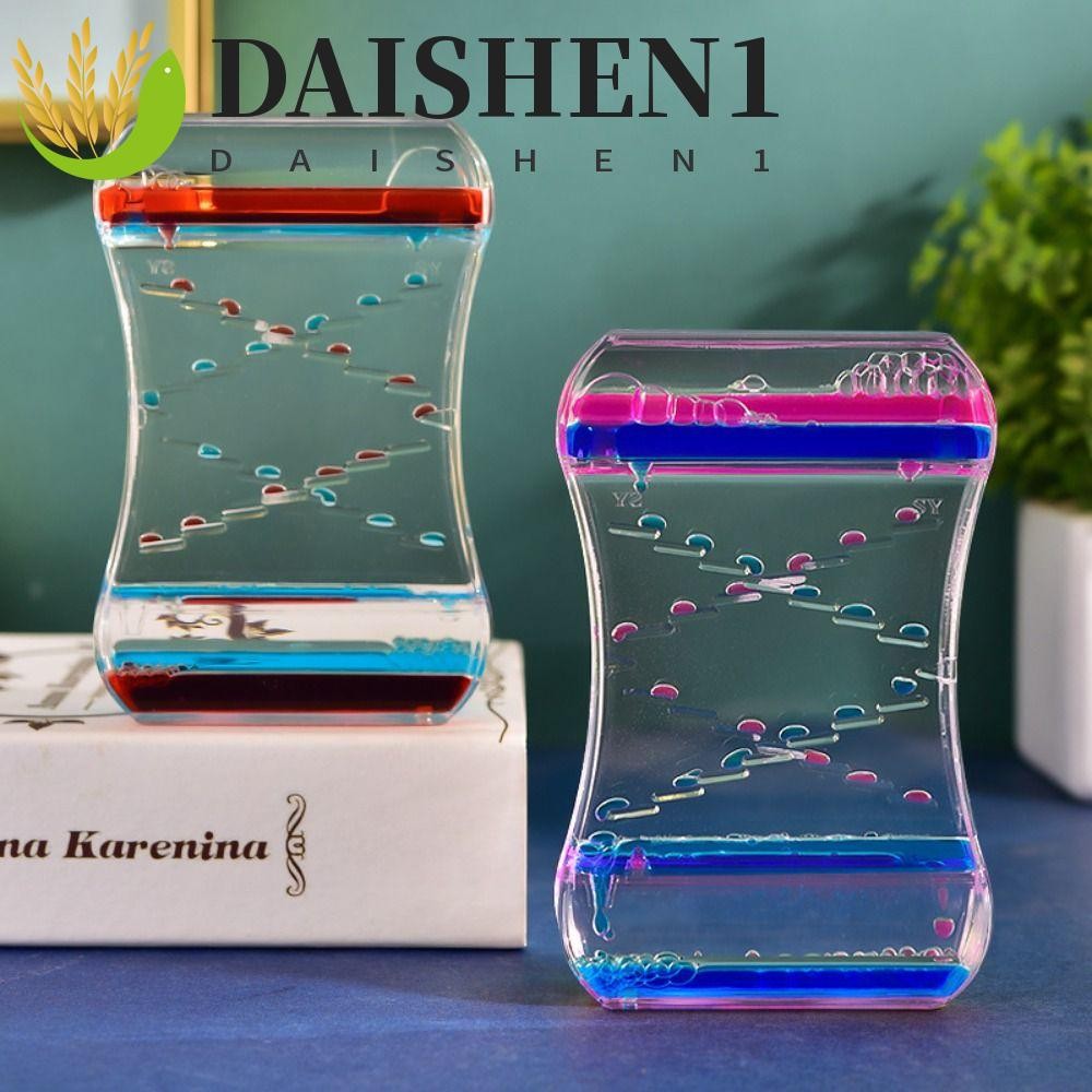 Daishen1 หยดน ้ ํามันสไลด ์ คุณภาพสูง Creative Desktop ตกแต ่ งเดสก ์ ท ็ อปอุปกรณ ์ เสริมนาฬิกาทรายที ่ มีสีสัน Liquid Timer ความเครียด Reliever ของเล ่ น
