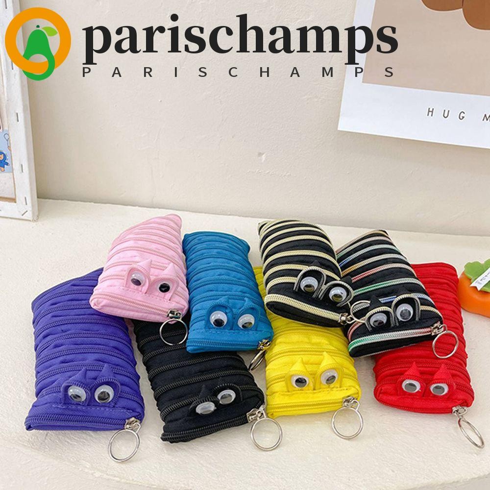Parischamps กล่องดินสอซิป กระเป๋าการ์ตูนตลก ที่ใส่ปากกาเด็กความจุขนาดใหญ่ กล่องดินสอ