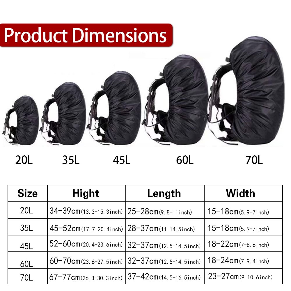 ผ้าคลุมกระเป๋าเป้สะพายหลังกันน้ำ ตัวอักษรหมีพิมพ์กันฝน 20-70 Lตั้งแคมป์กันฝุ่นกันน้ำปีนเขากลางแจ้งแบบพกพาน้ำหนักเบาพิเศษ