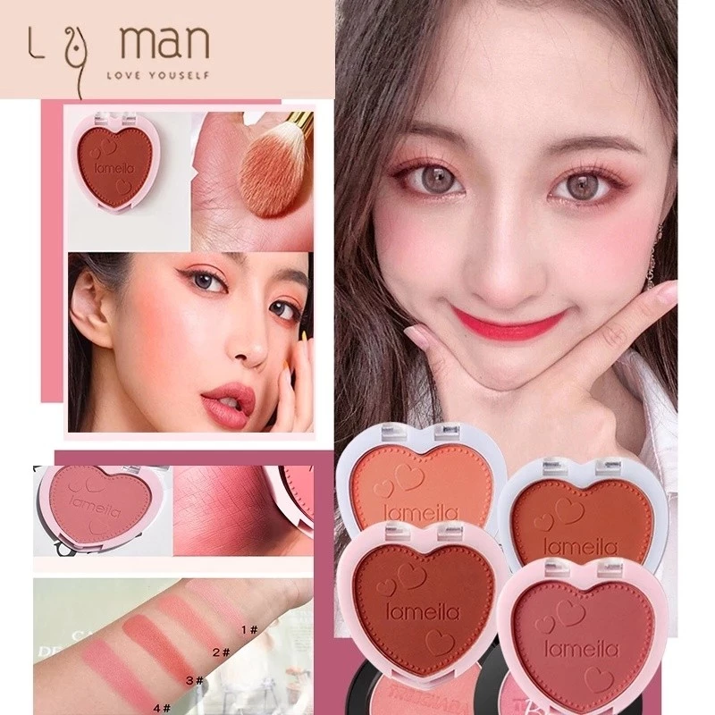 LAMEILA บลัชออนหัวใจ สีส้มพีช