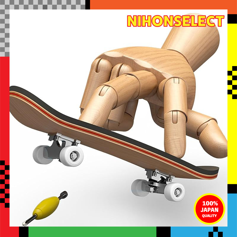 Finger Skateboard Mini Skateboard - Durable Desktop Toy for Stress Relief and Learning (White Wheels