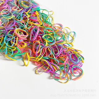 ยางรัดผมคละสี 1 ห่อ 500 เส้น ยางรัดผมแฟชั่น แบบใช้แล้วทิ้ง สำหรับเด็ก ผู้ใหญ่ แบบยืด