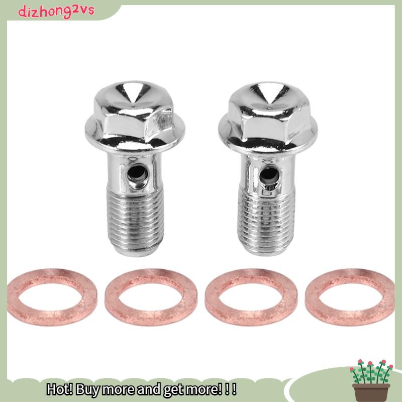 [dizhong2vs]กระบอกสูบหลักคาลิปเปอร์เบรกสแตนเลสสําหรับรถจักรยานยนต์ 2x M10 x 1.0 มม.