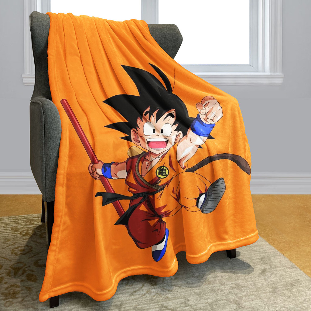 Fhdps ผ้าห่ม 150 x 200 ซม. ผ้าห่ม Cuddly Soft Flannel ผ้าห่มขนแกะนุ่มน่ารัก Dragon Ballwukong 3.5/5ฟุต