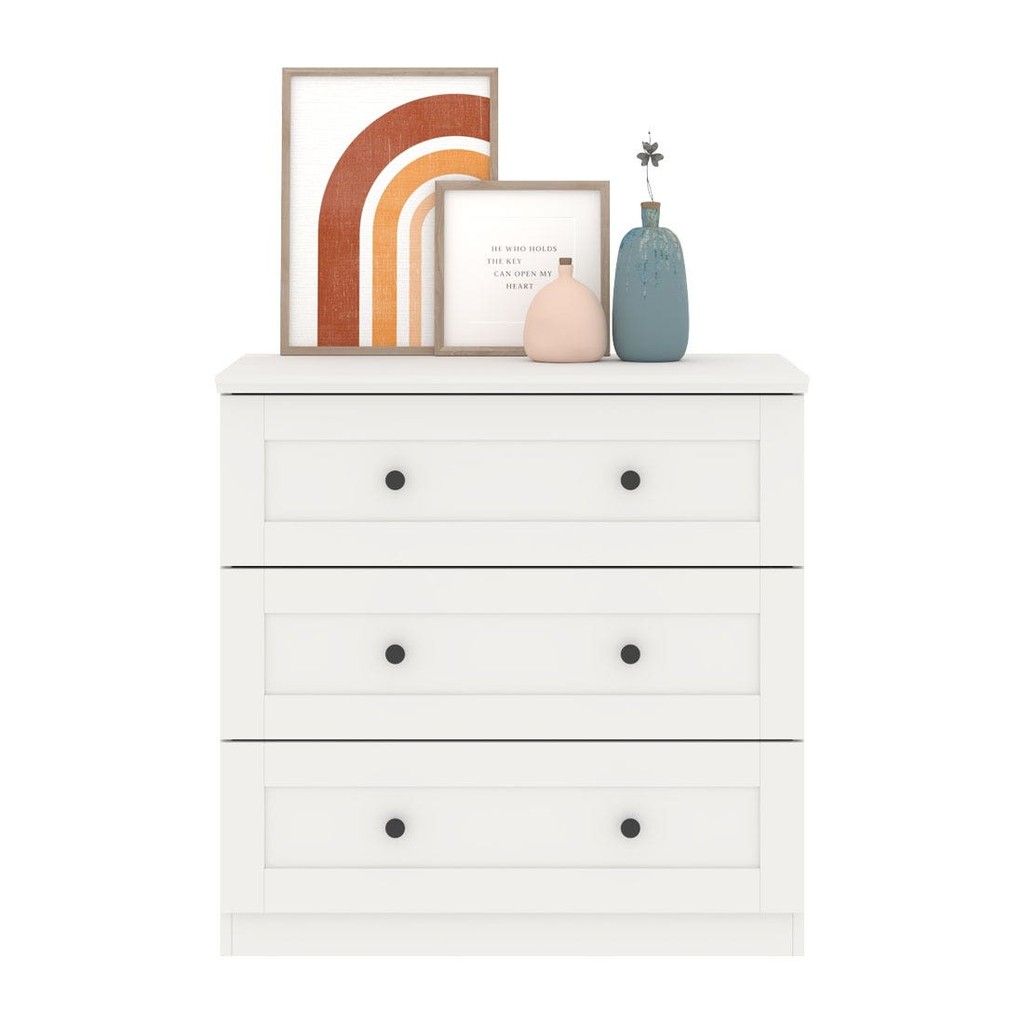SB Design Square ตู้เตี้ยลิ้นชัก รุ่น Moneta สีขาว (80x45x80 ซม.)  แบรนด์ KONCEPT FURNITURE